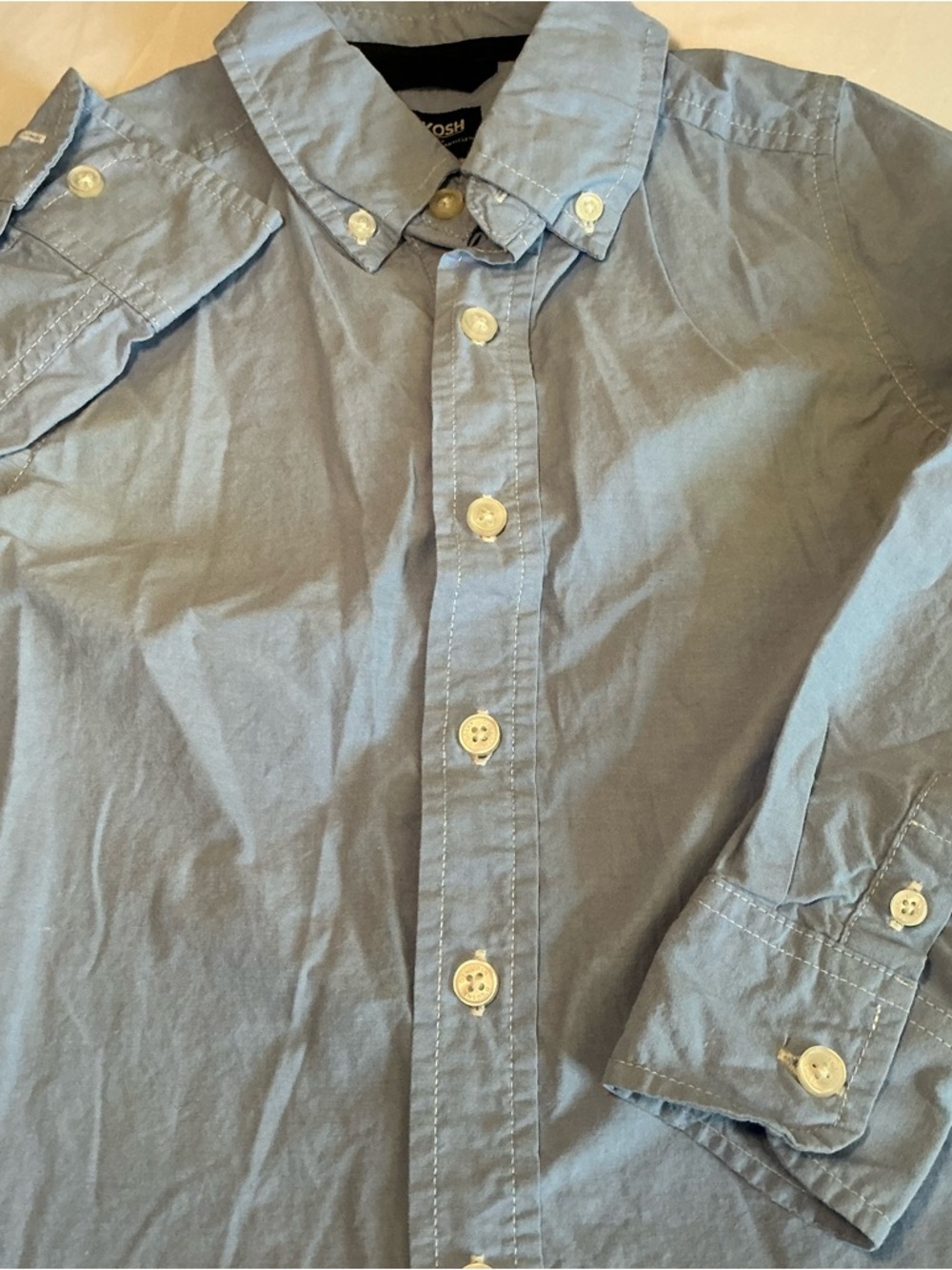 OshKosh B'gosh Boys Sky Blue Button-Down Long Sleeve Shirt